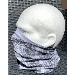 Neck Tube Snood Scarf Grey Black Paisley