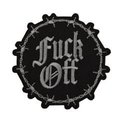 Fuck Off Iron on Sew On Cloth Patch Black Silver Vegan adhesive