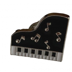 Black Piano Metal Enamel Lapel Pin Badge Brooch