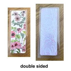 Wildflowers Embossed Handmade Bookmark Pink Purple