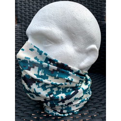 Neck Tube Snood Scarf Green Black Cream Camouflage