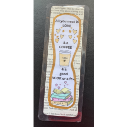 Coffee & Books Double-Sided Handmade Bookmark Reader Gift